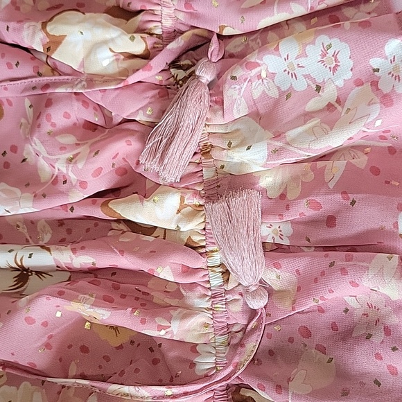 🌞Floral Off-Shoulder Pink Blouse - Picture 3 of 5